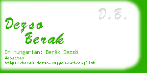 dezso berak business card